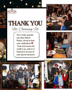 Customer reviews showing why Royal Palace Akron is rated the best birthday party venue and event hall in Akron.