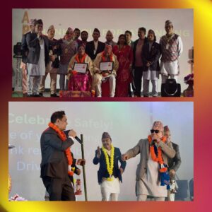 BSA Bishwakarma Society America event at Royal Palace Akron Ohio, featuring an award ceremony and live musical performances.