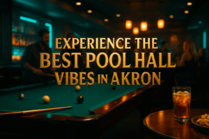 Pool table and drinks at Royal Palace Lounge, the best pool hall in Akron.