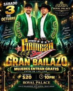 Grupo Firmeza Live in Akron at Royal Palace on October 3, 2026