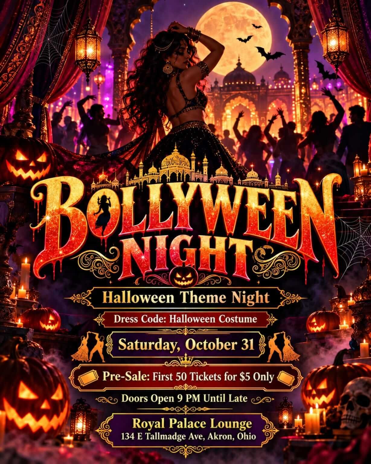 bollywood-halloween-party-akron-ohio-royal-palace-2026 2 Bollywood Halloween Party Akron Ohio at Royal Palace Lounge on October 31 2026